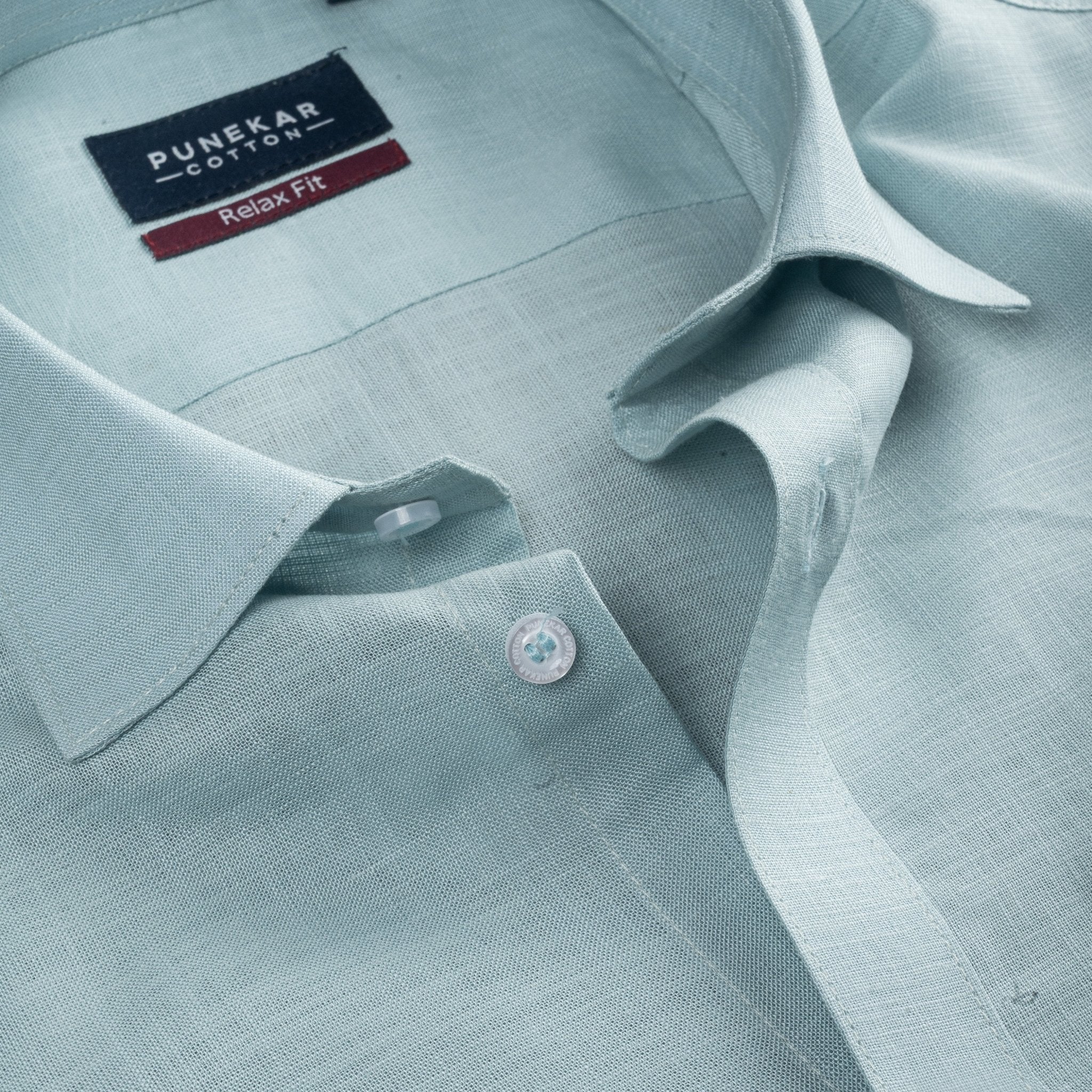 Aqua Green Color Lyocell Cotton Shirt For Men - Punekar Cotton