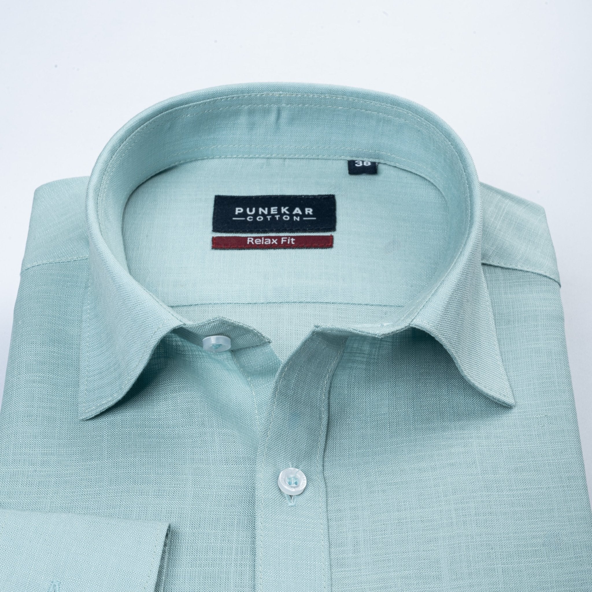 Aqua Green Color Lyocell Cotton Shirt For Men - Punekar Cotton