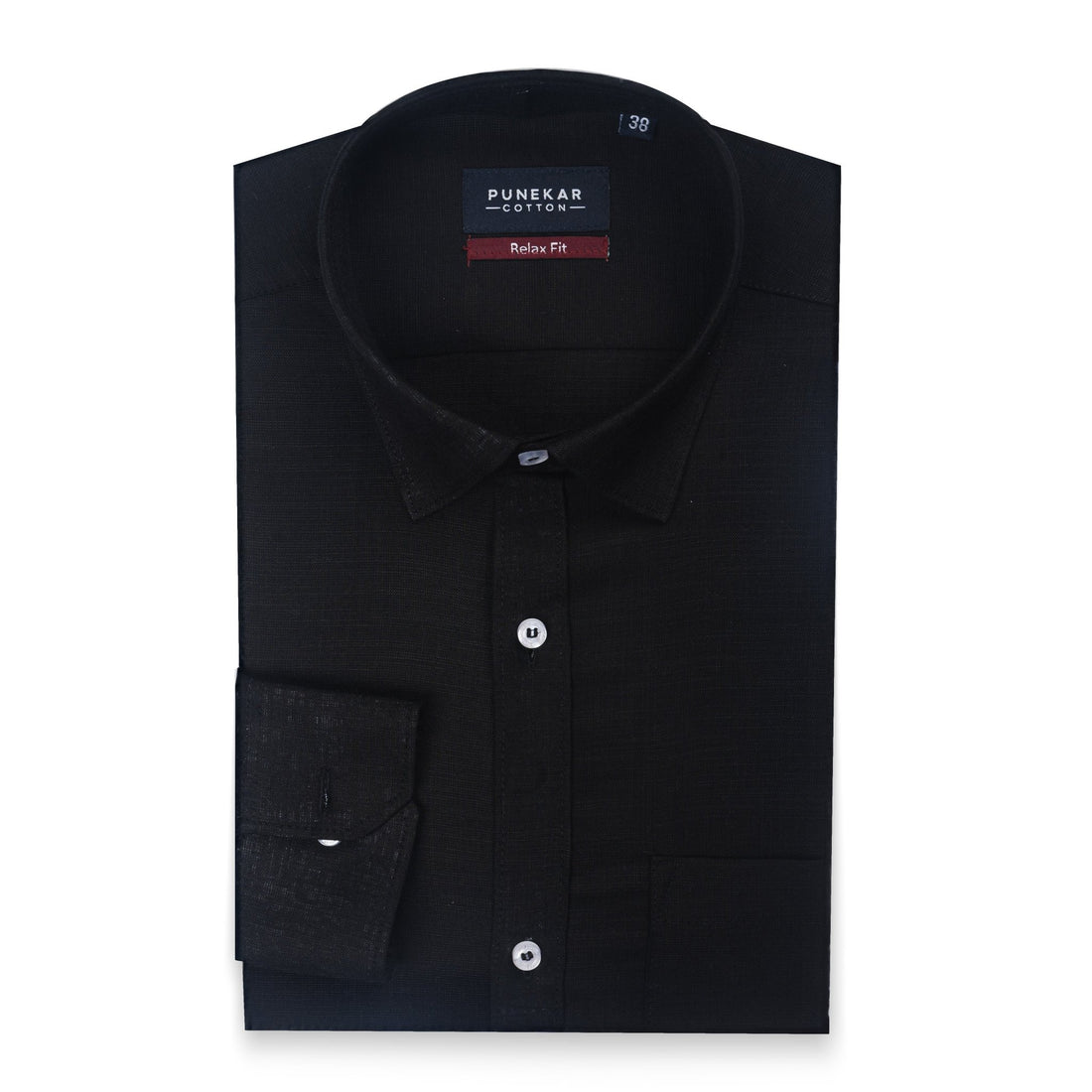 Black Color Lyocell Cotton Shirt For Men - Punekar Cotton