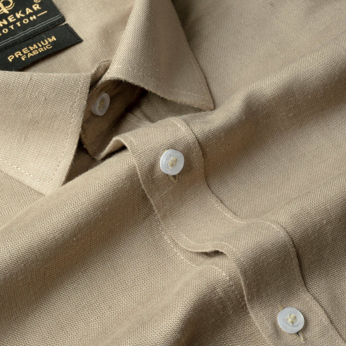 Camel Color Prime Linen Shirt For Men - Punekar Cotton