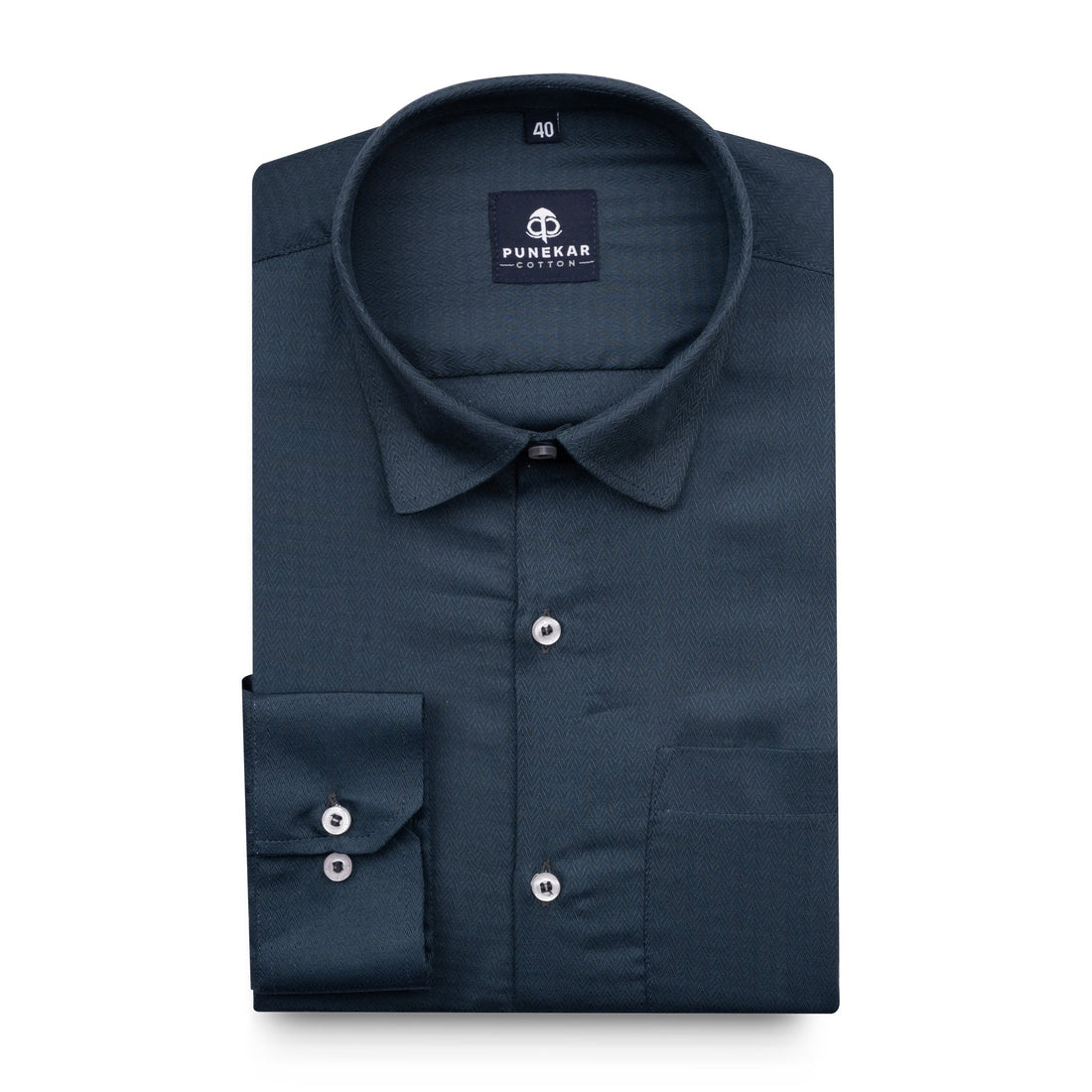 Carbon Color Dobby Cotton Satin Shirt For Men - Punekar Cotton