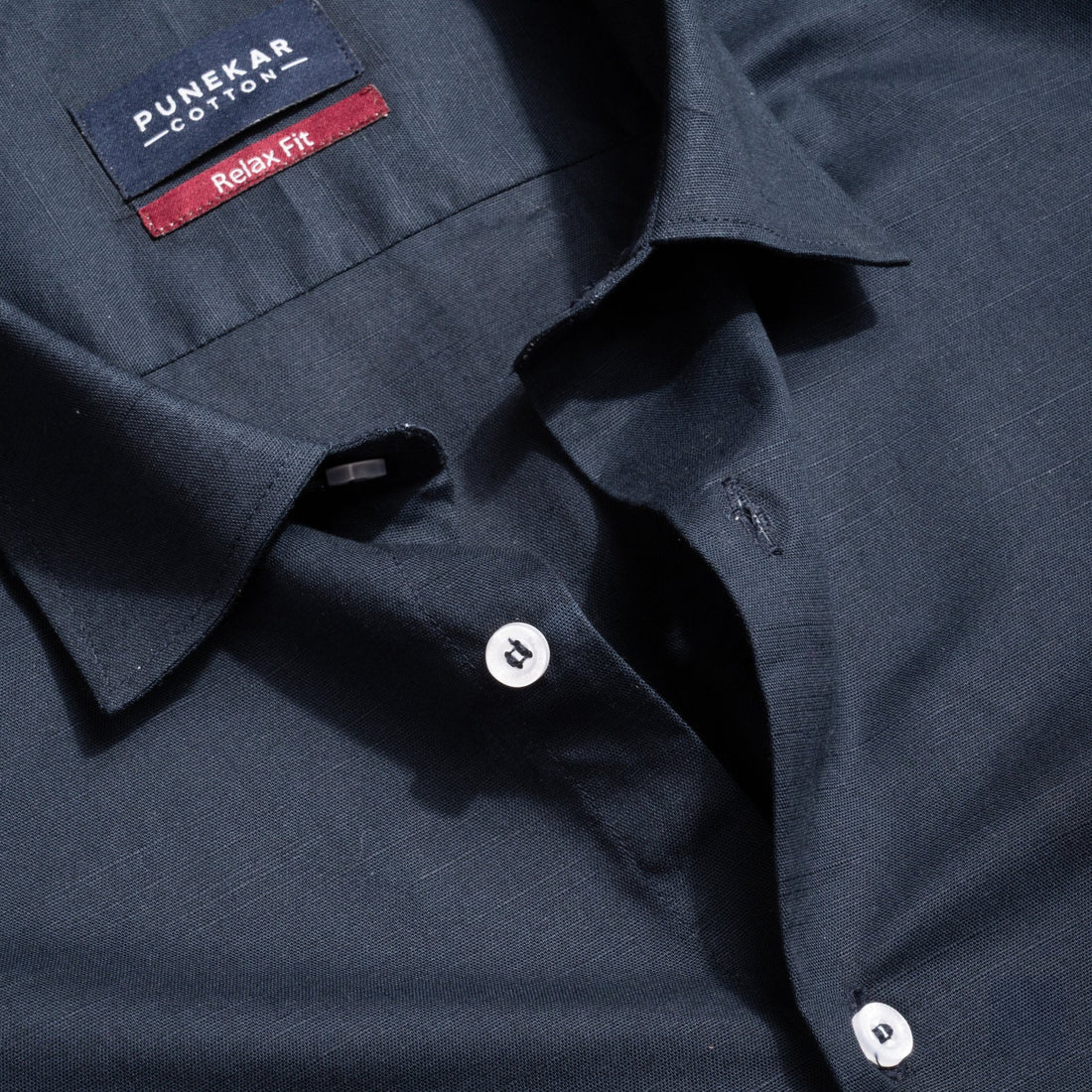 Carbon Color Solid Cotton Linen Shirt For Men - Punekar Cotton