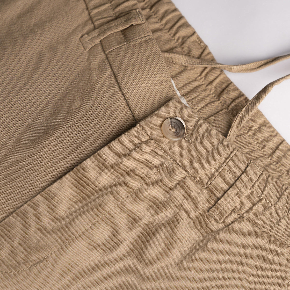 Dark Beige Everyday Cotton Linen Straight-Fit Pants for Men - Punekar Cotton