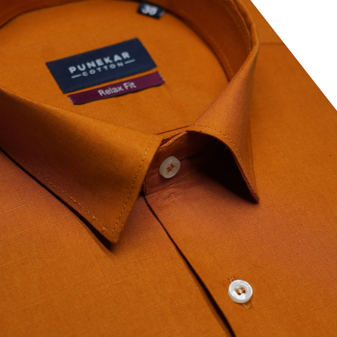 Dark Orange Color Solid Pure Cotton For Men - Punekar Cotton