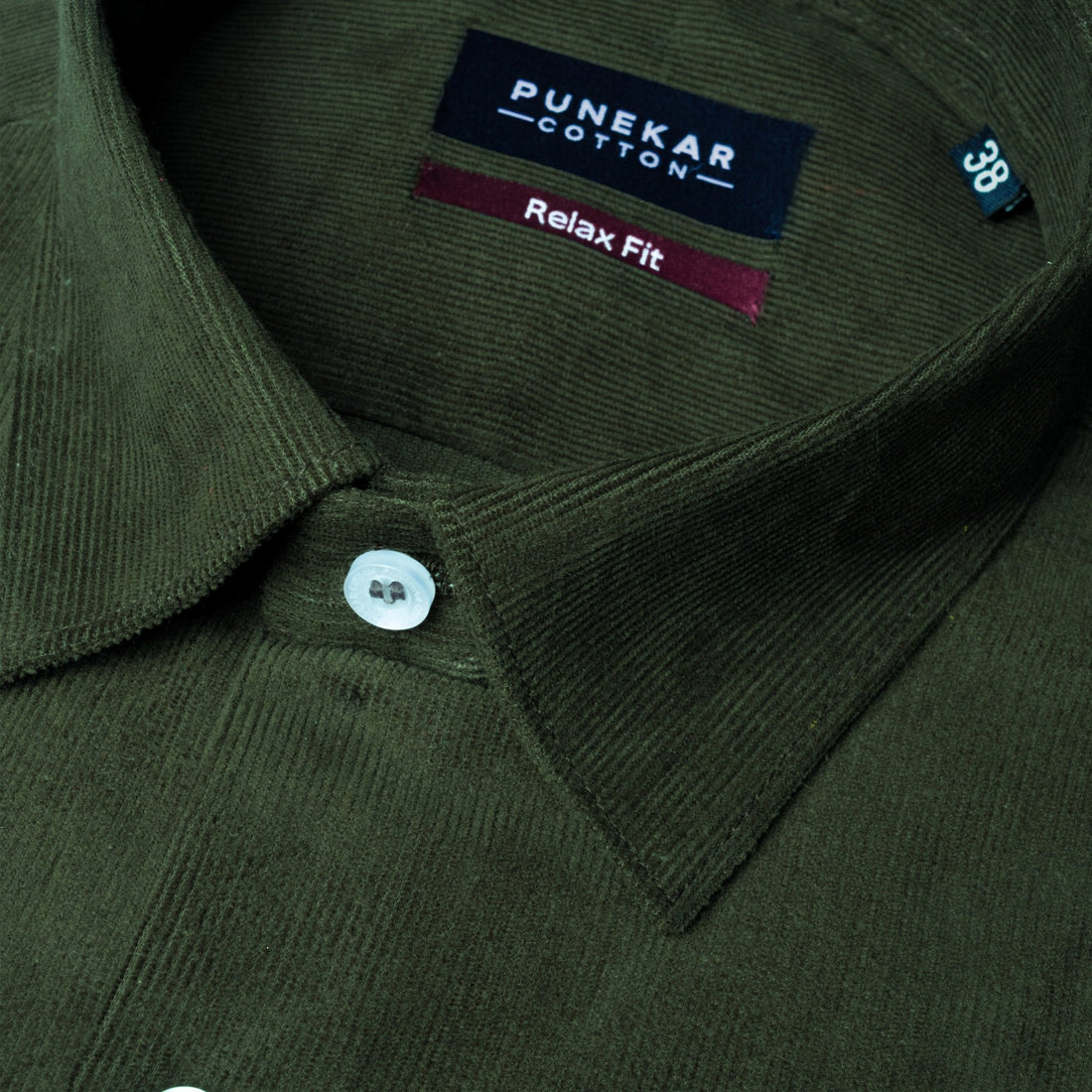 Hunter Green Color Corduroy Shirt For Men - Punekar Cotton