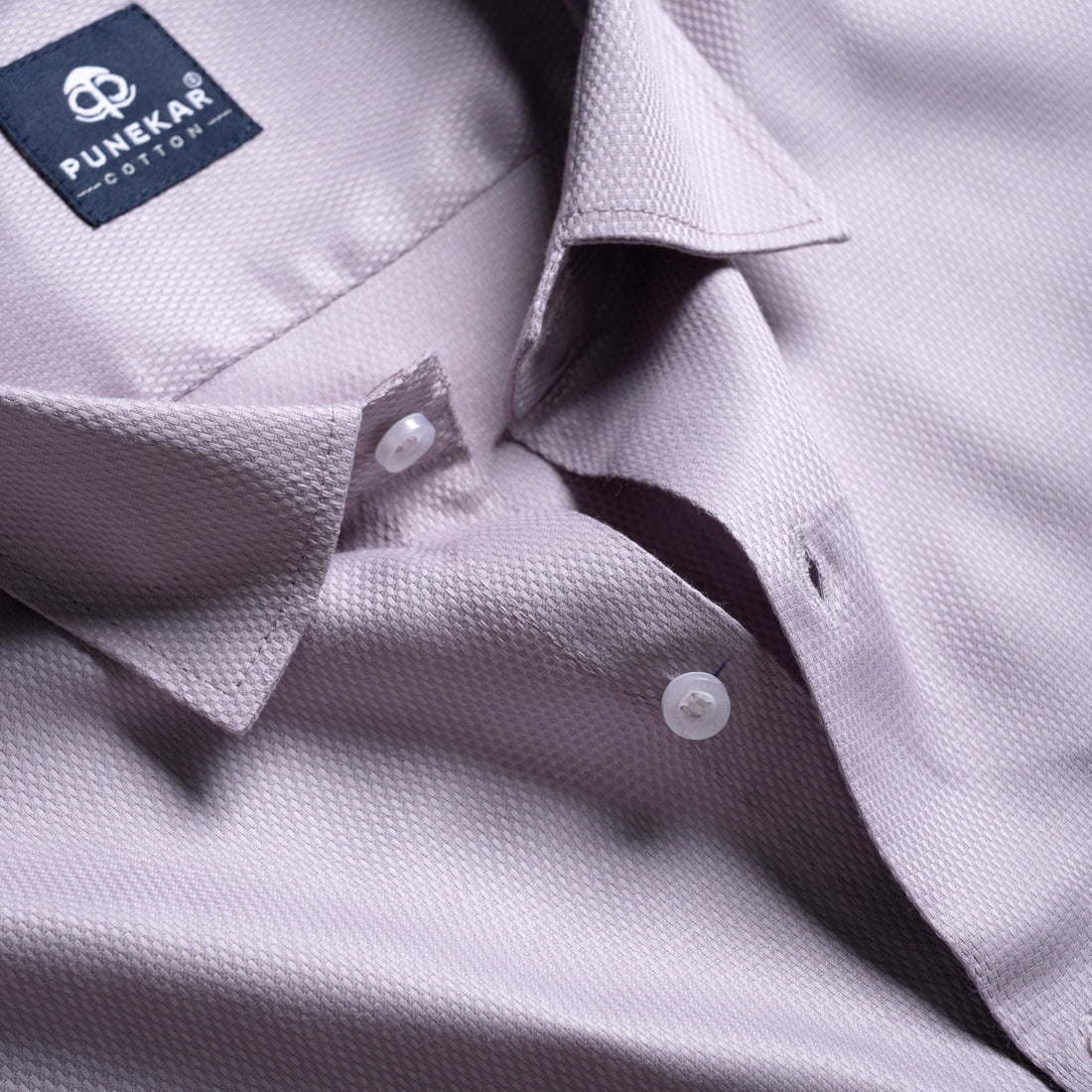 Lavender Mist Softweave Cotton Tencel Textured Shirt For Men - Punekar Cotton