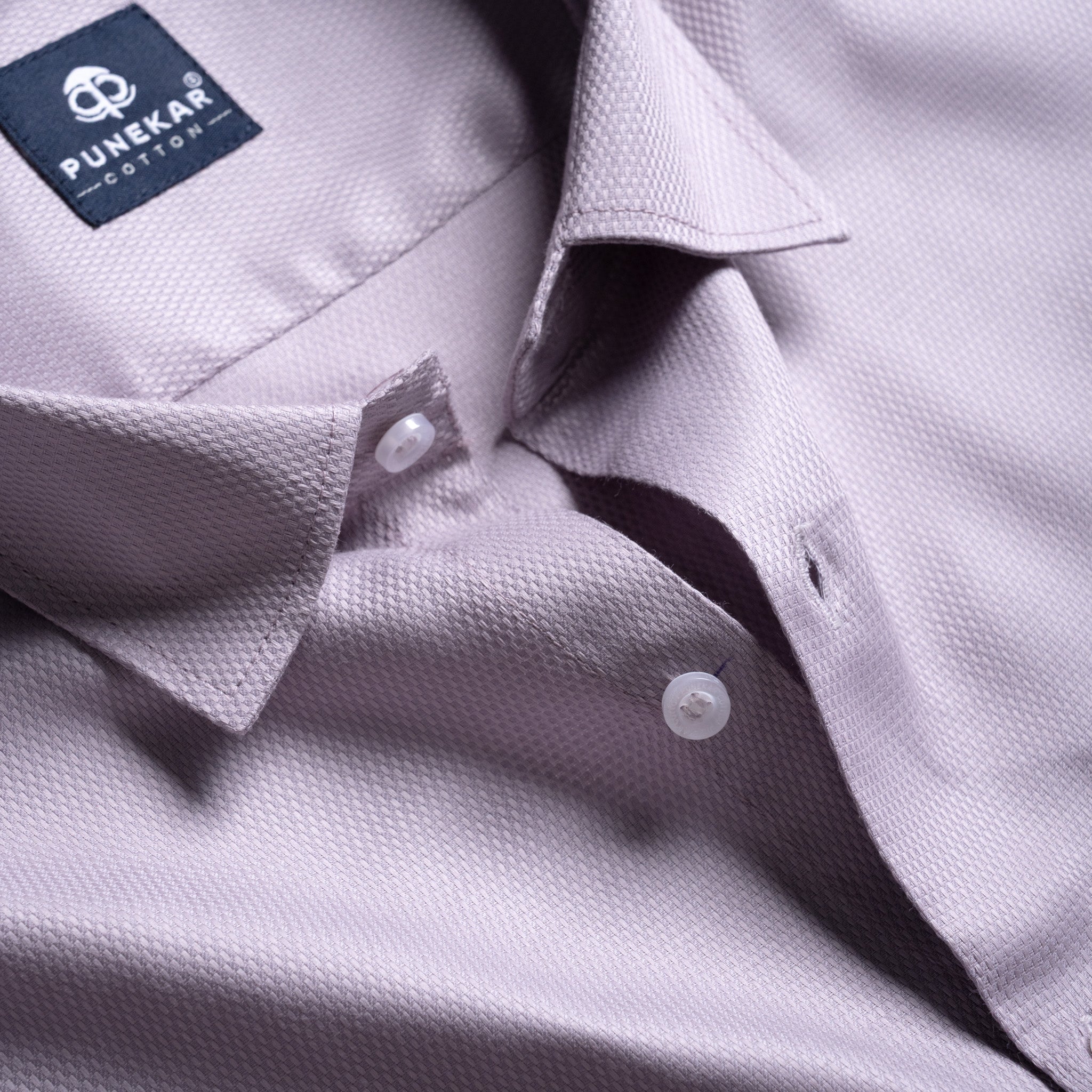 Lavender Mist Softweave Cotton Tencel Textured Shirt For Men - Punekar Cotton