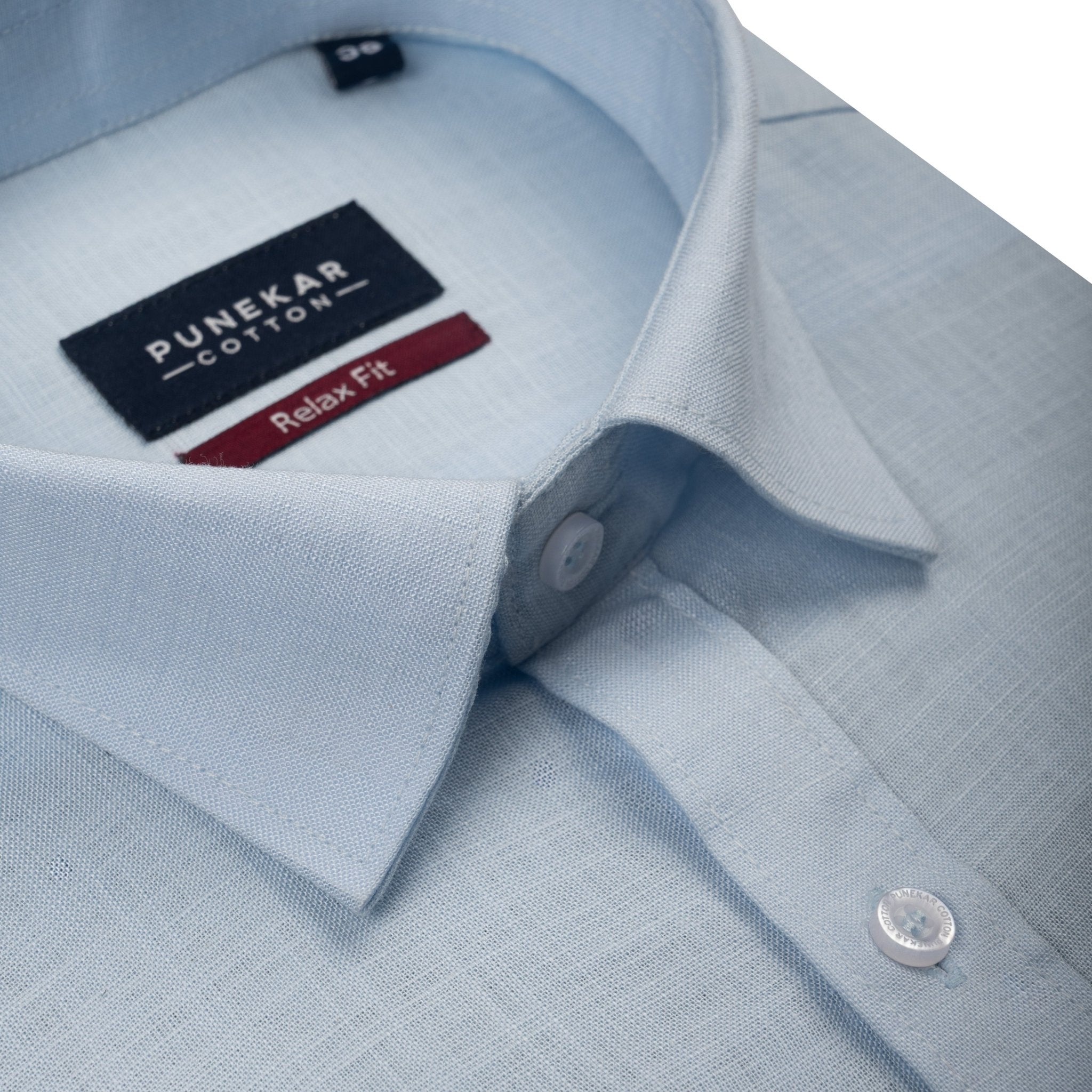 Light Blue Color Lyocell Cotton Shirt For Men - Punekar Cotton