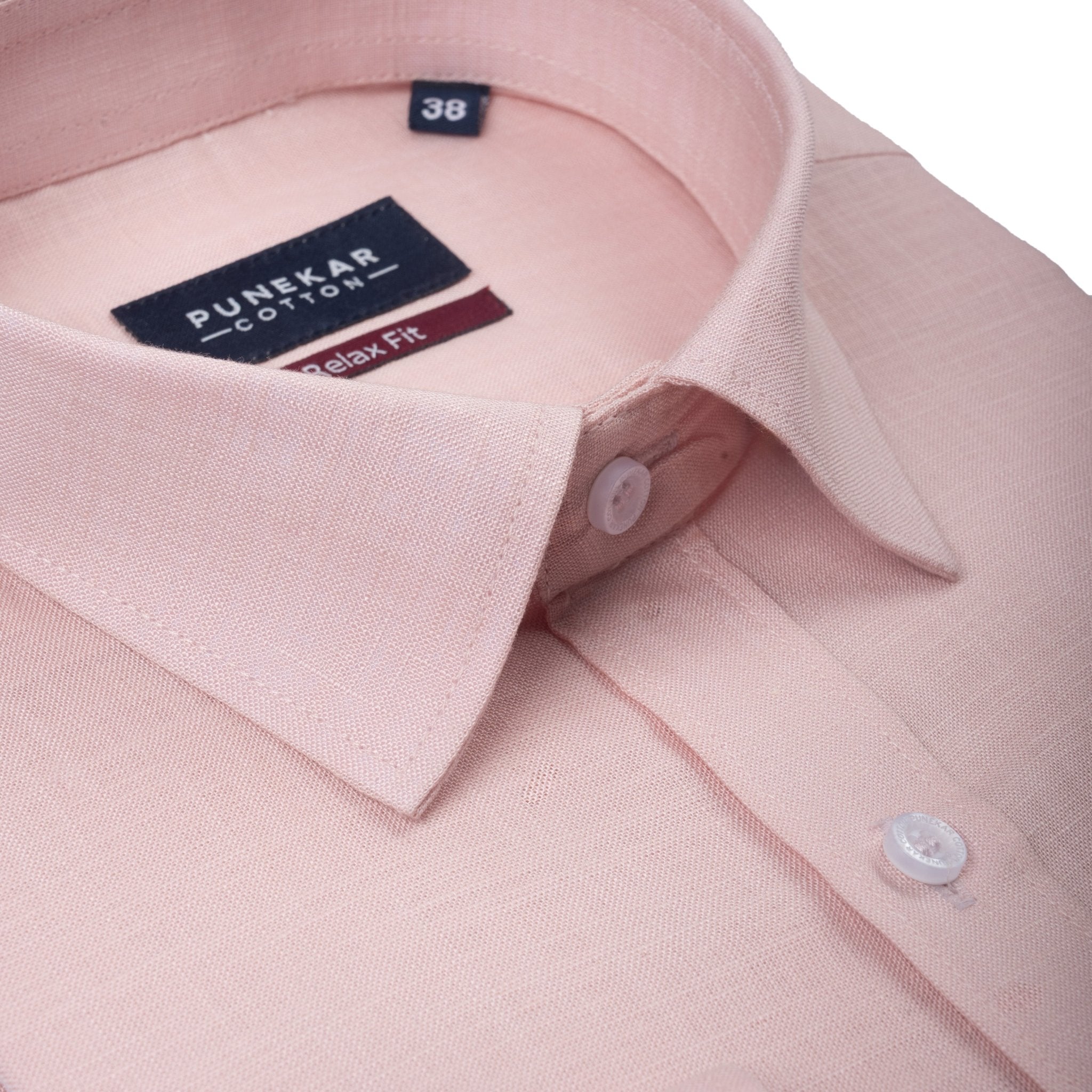 Peach Pink Color Lyocell Cotton Shirt For Men - Punekar Cotton