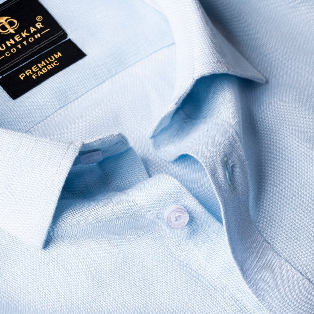 Sky Blue Color Prime Linen Shirt For Men - Punekar Cotton