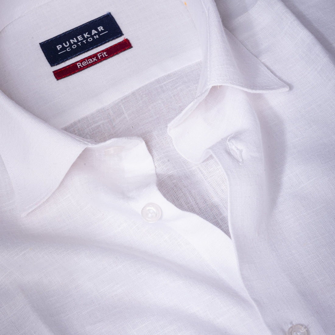 White Color Classic Lyocell Linen Feel Shirt For Men - Punekar Cotton