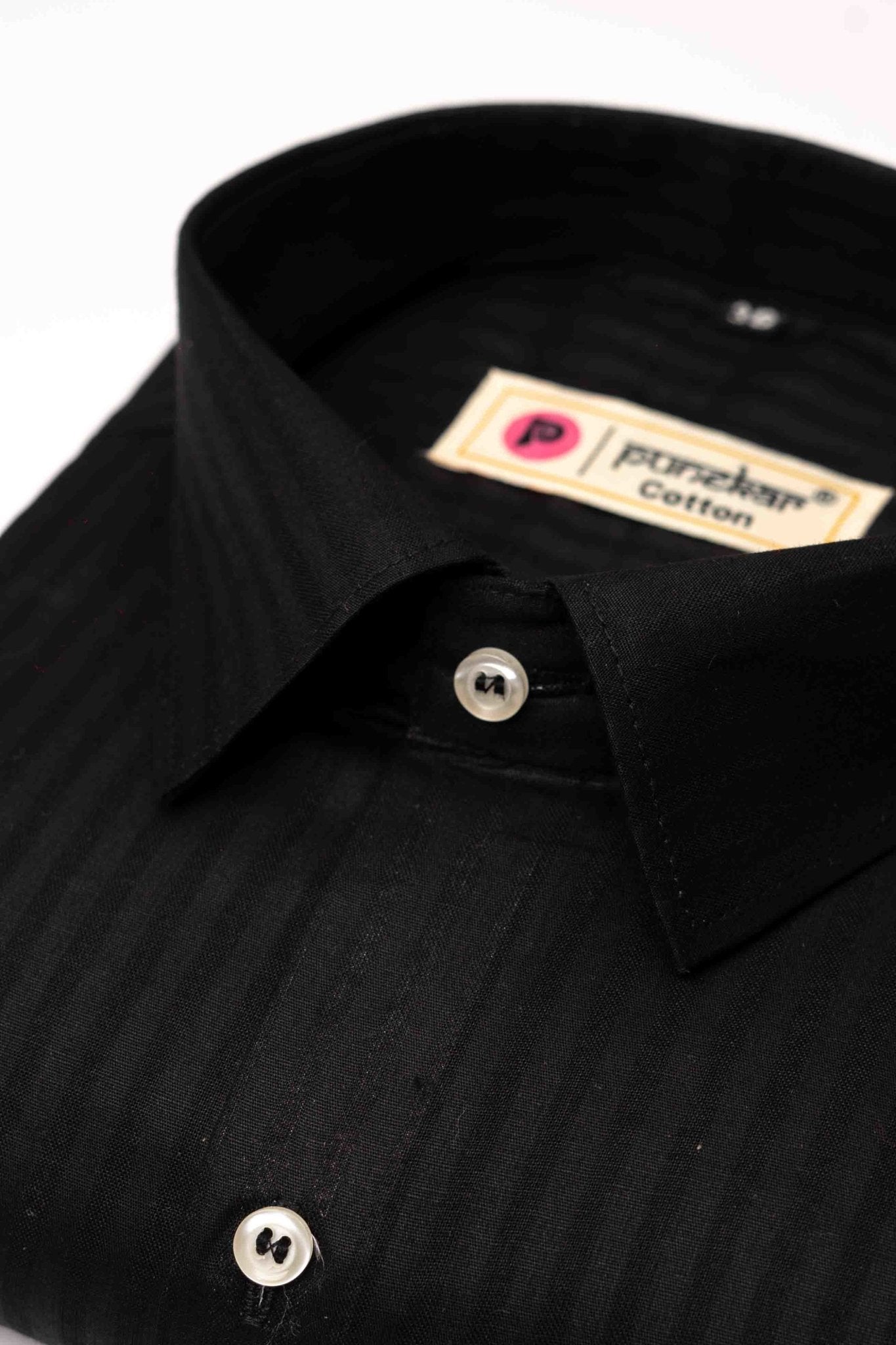 Black Color vertical Cotton stripe Shirt For Men - Punekar Cotton