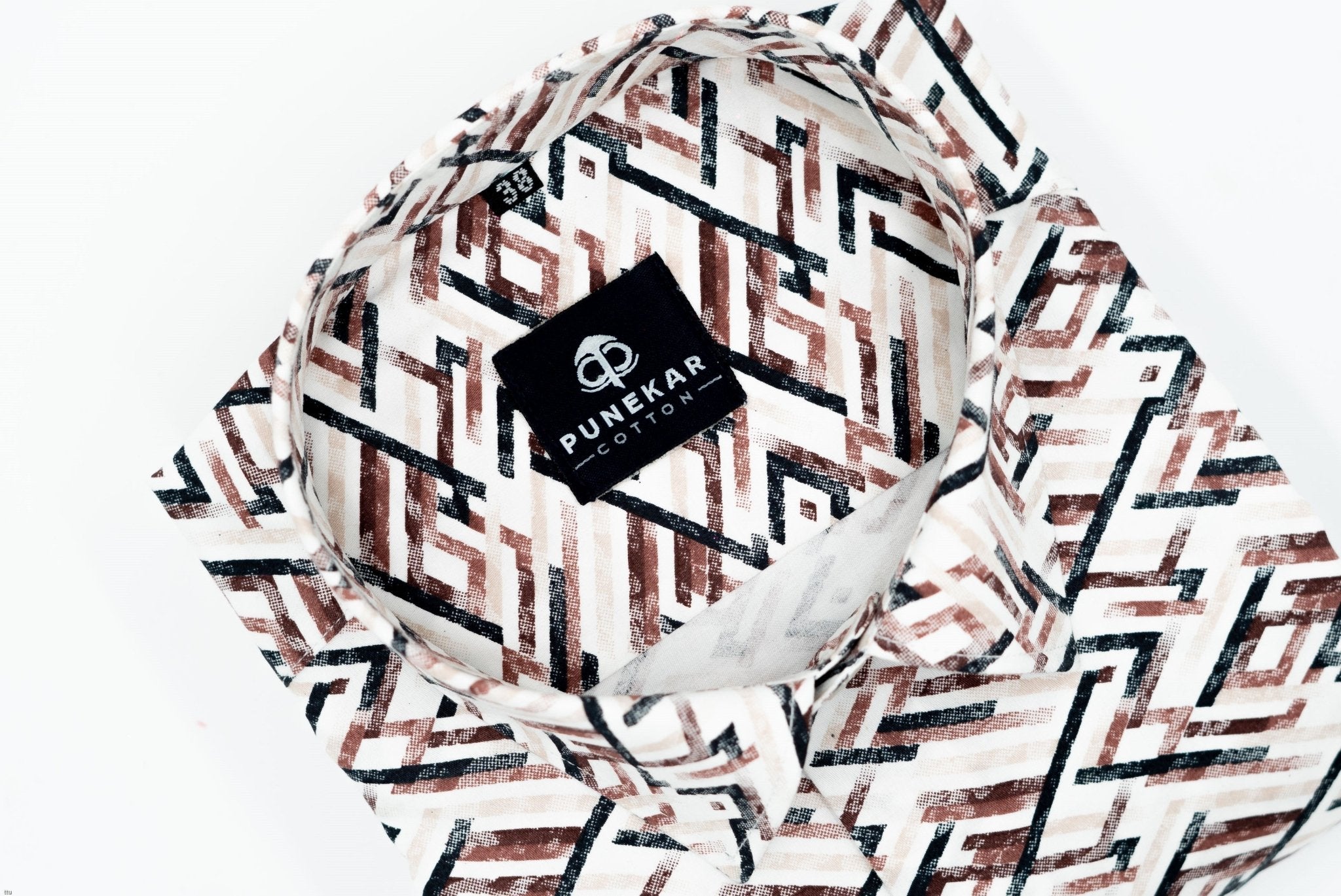 Black Maroon Color Arrow Printed Shirt For Men - Punekar Cotton