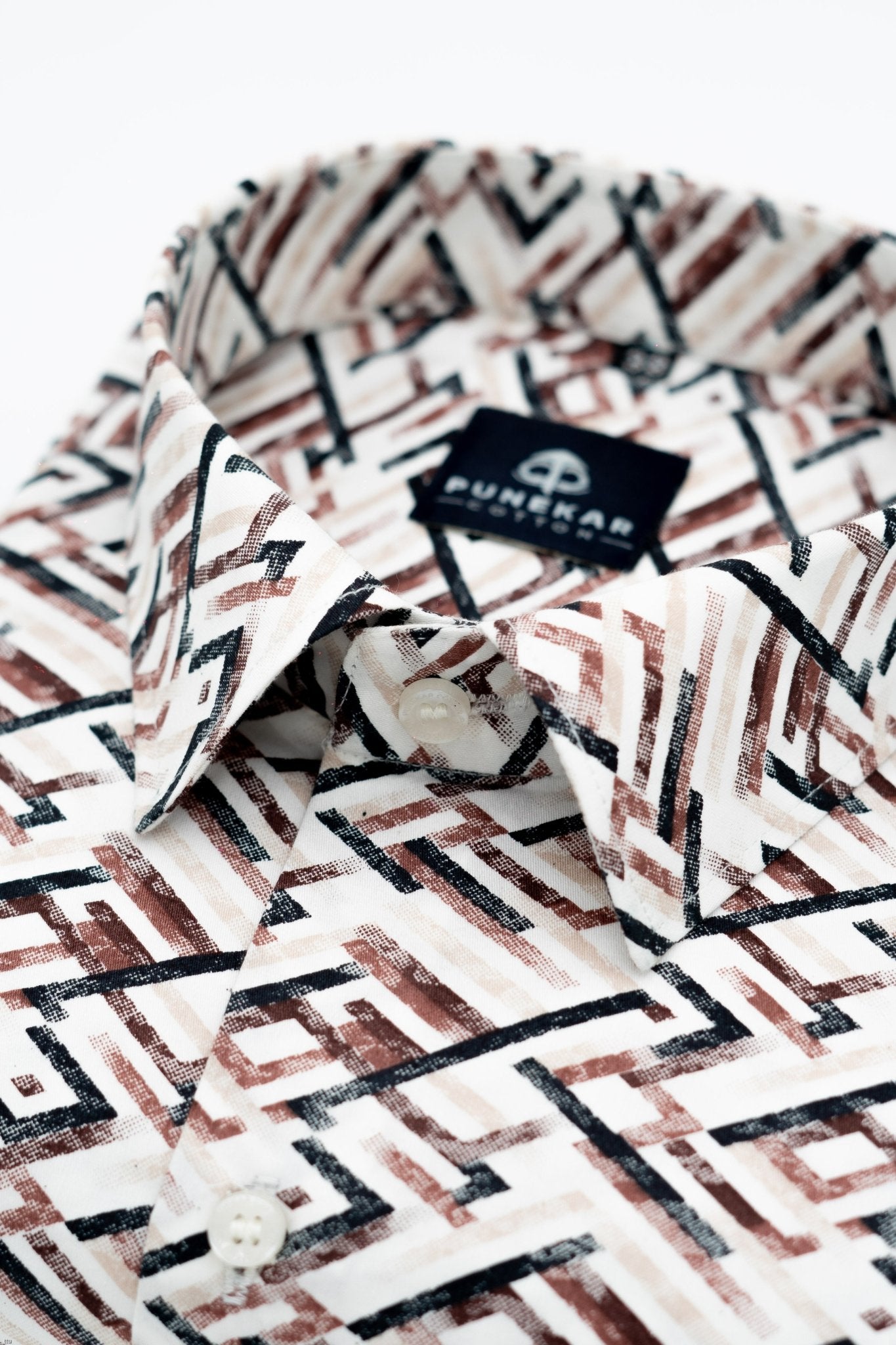 Black Maroon Color Arrow Printed Shirt For Men - Punekar Cotton