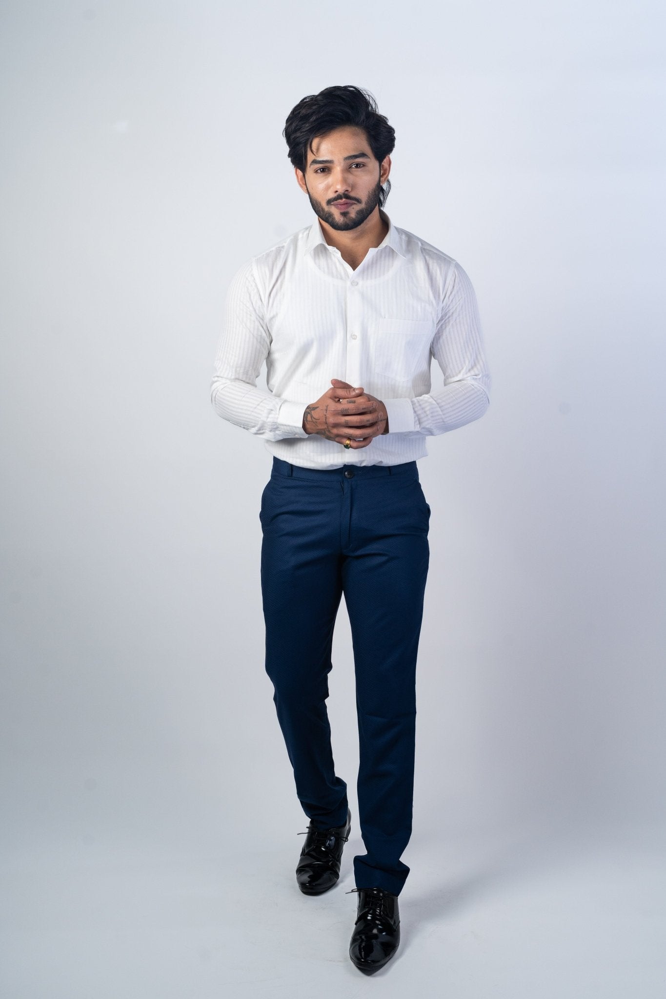 Navy Blue Color Formal Cotton Pant for Men - Punekar Cotton