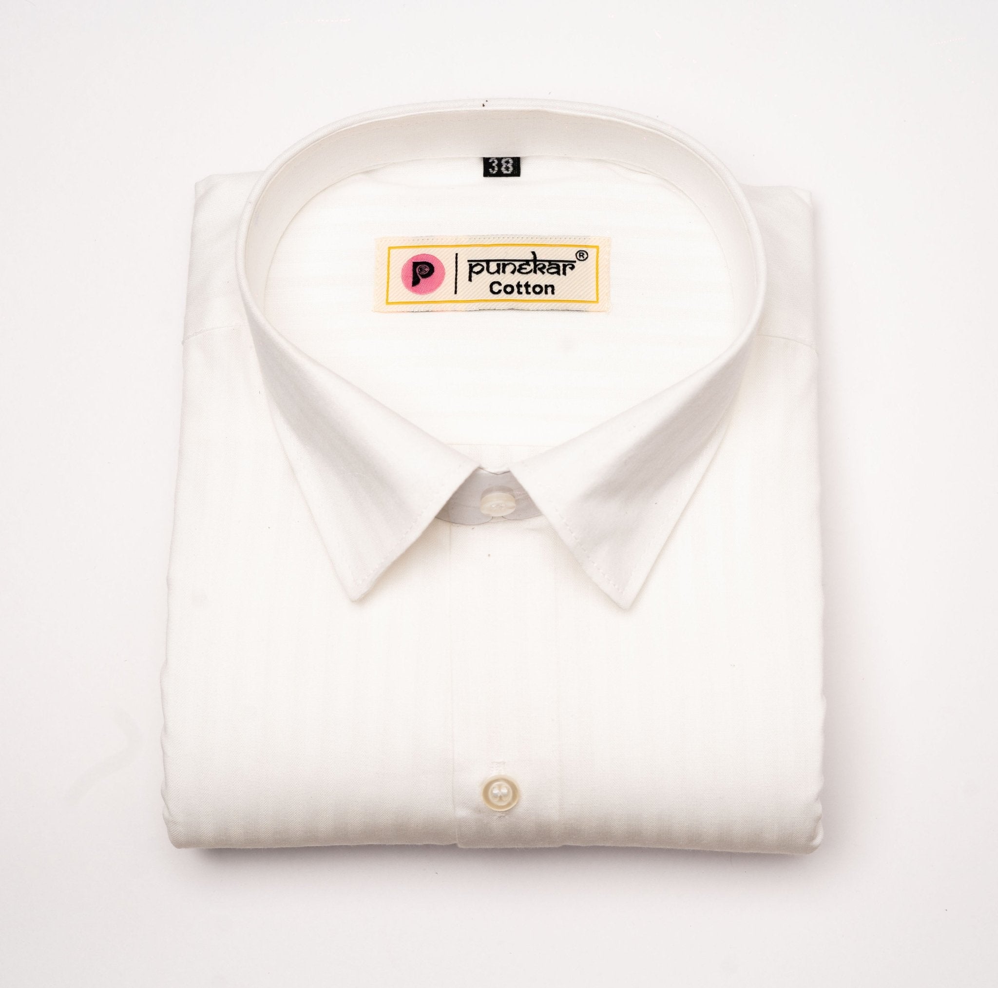 White Color vertical Cotton stripe Shirt For Men - Punekar Cotton