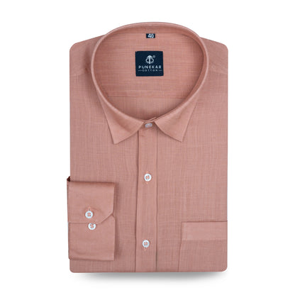 Dusty Clay Color 80s Lino Lyocell Shirt For Men