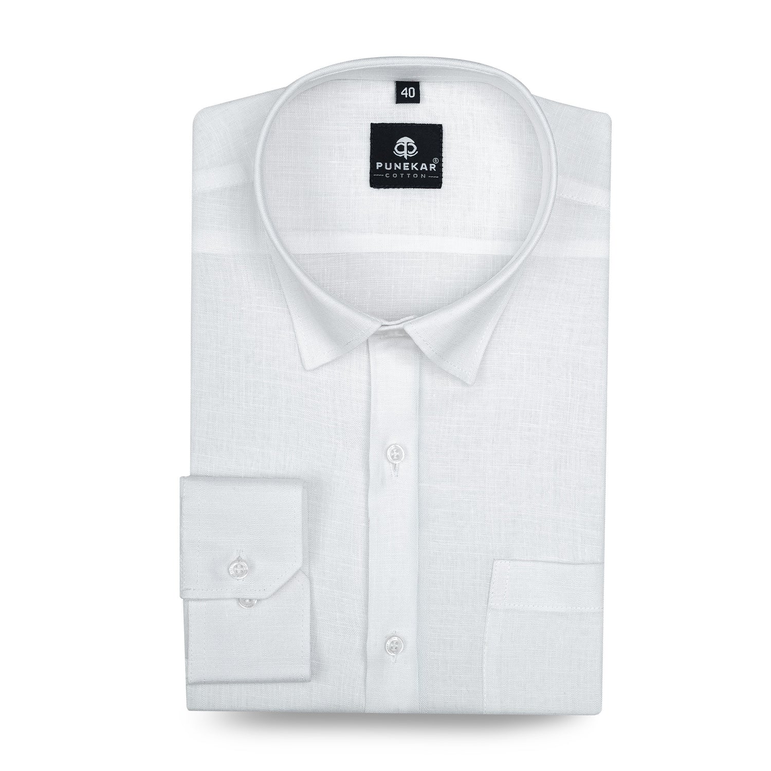 White Color 80s Lino Lyocell Shirt For Men