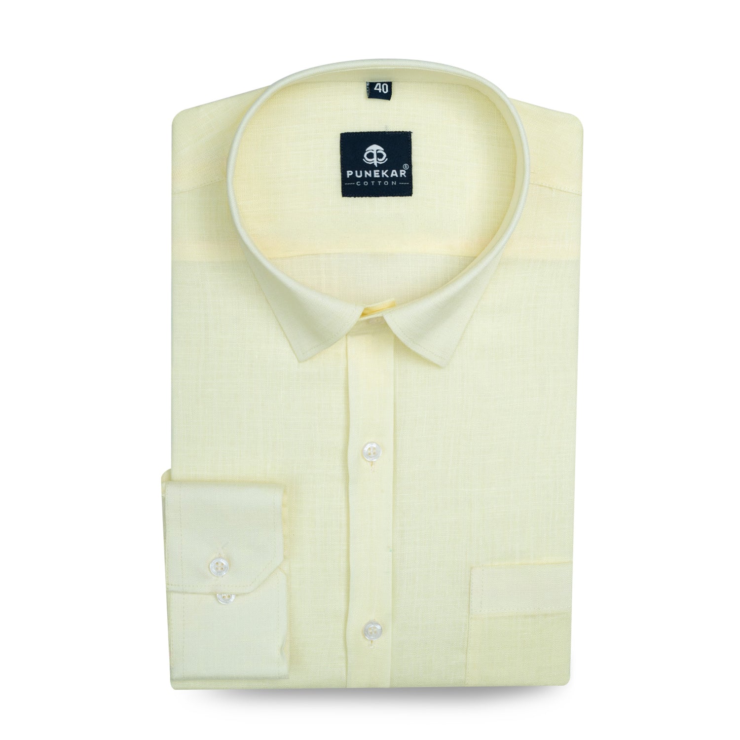 Butter Yellow Color 80s Lino Lyocell Shirt For Men