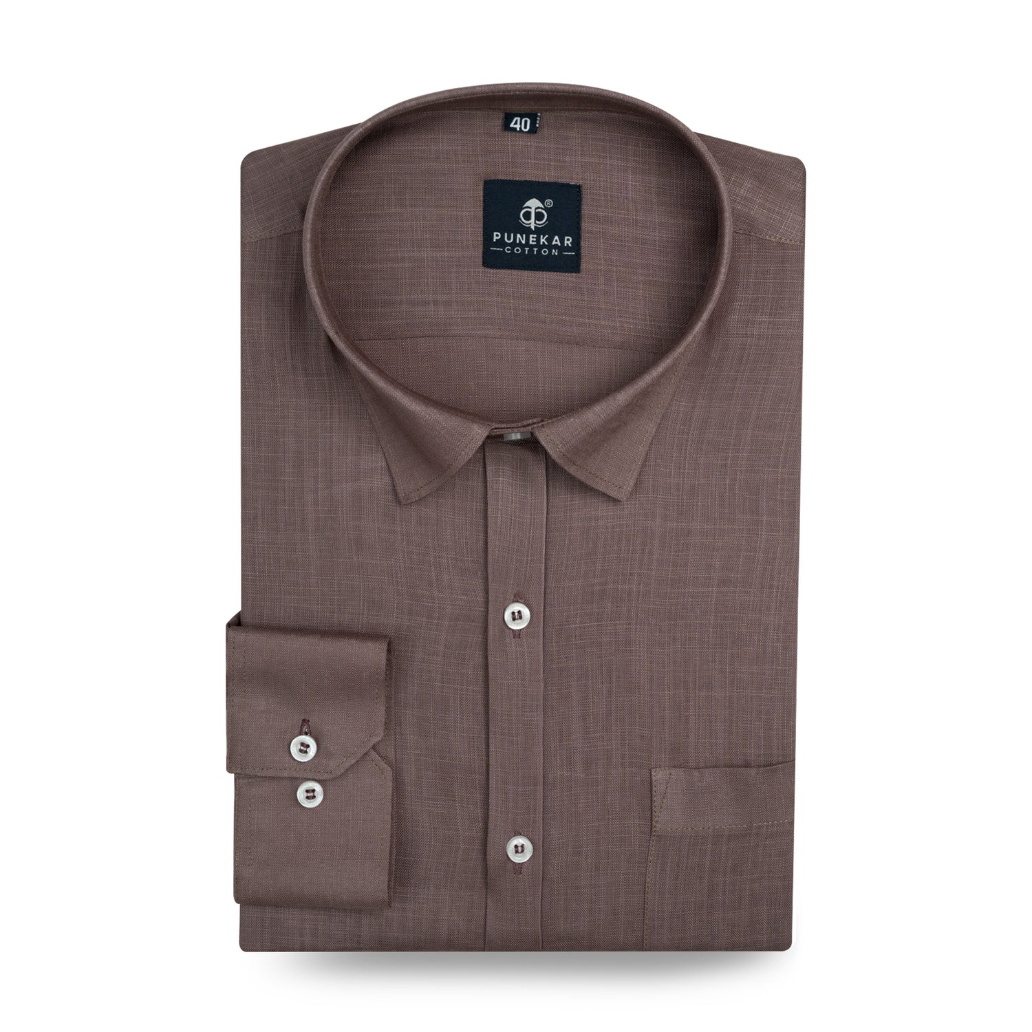Coco Brown Color 80s Lino Lyocell Shirt For Men