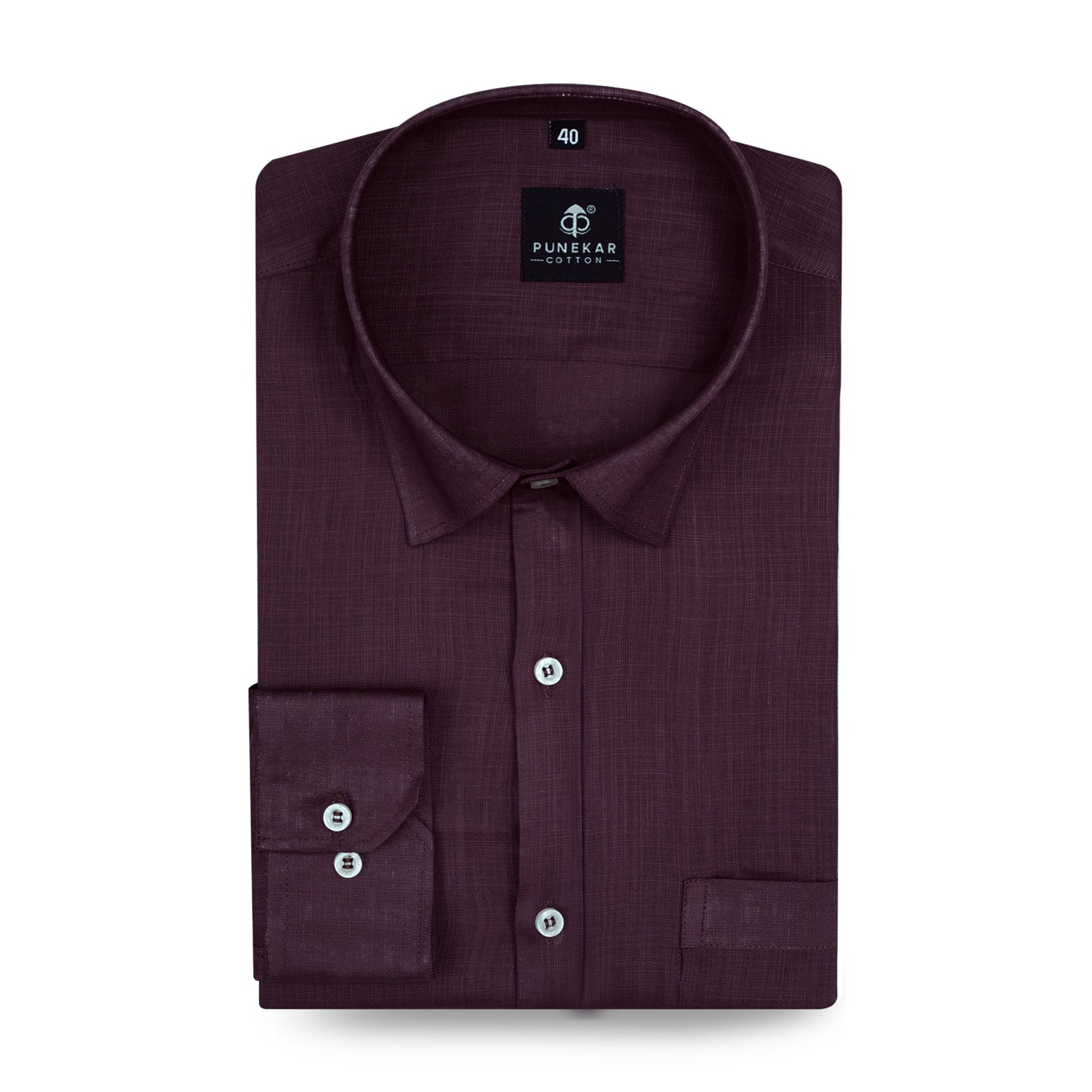 Dark Wine Color 80s Lino Lyocell Shirt For Men