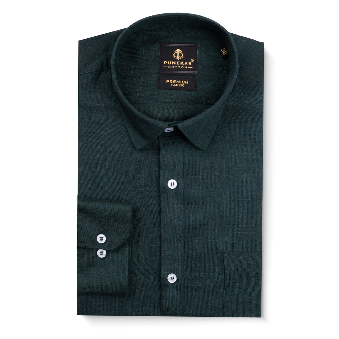 Forest Green Color Prime Linen Shirt For Men
