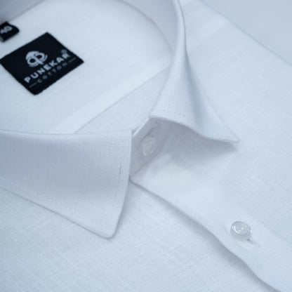 White Color 80s Lino Lyocell Shirt For Men
