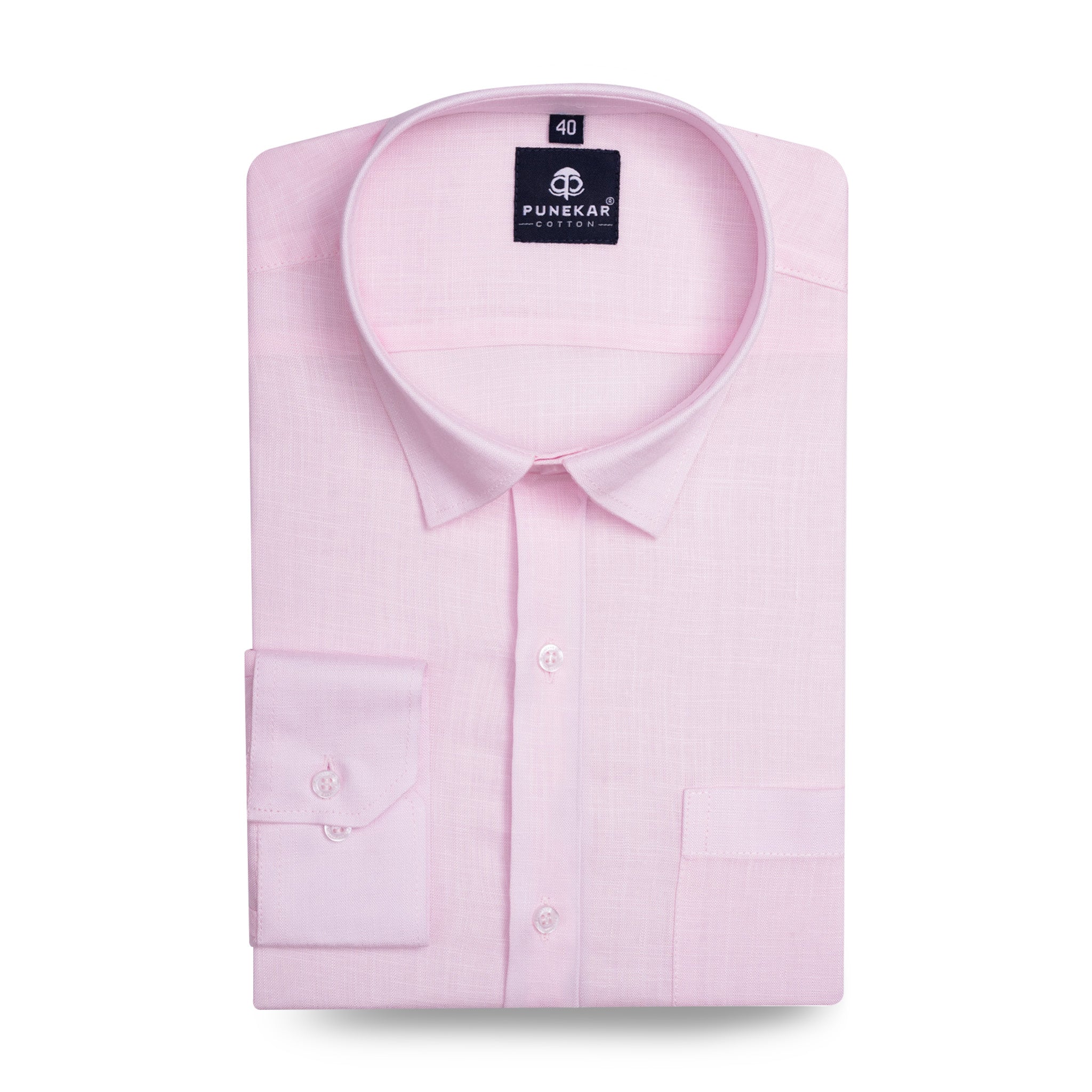 Powder Pink Color 80s Lino Lyocell Shirt For Men