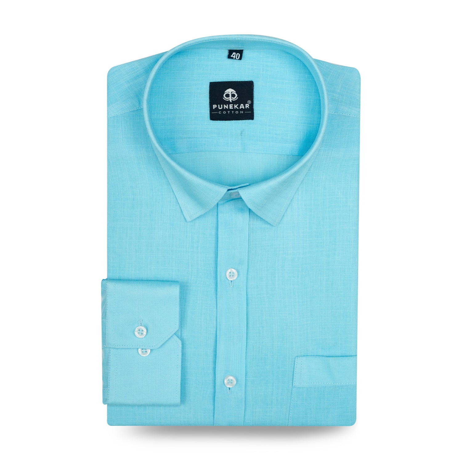 Sky Blue Color 80s Lino Lyocell Shirt For Men