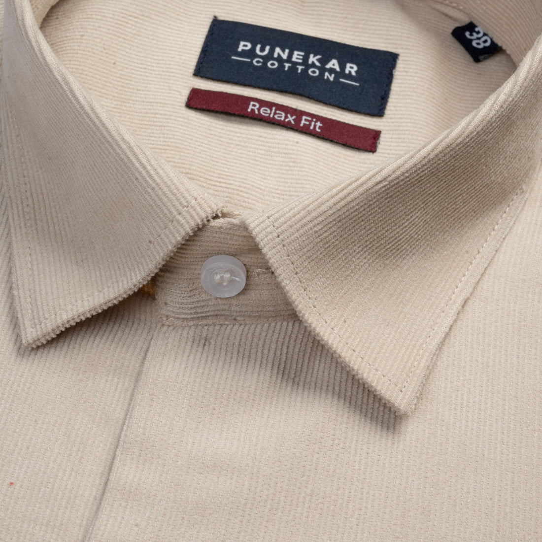 Beige Color Corduroy Shirt For Men - Punekar Cotton