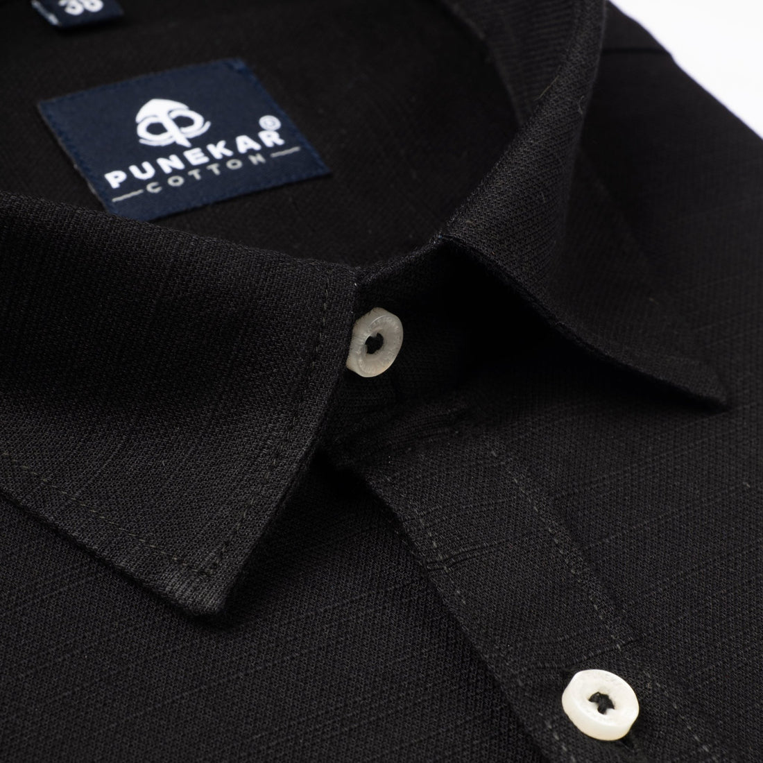 Black Color Cotton Linen Shirt For Men - Punekar Cotton