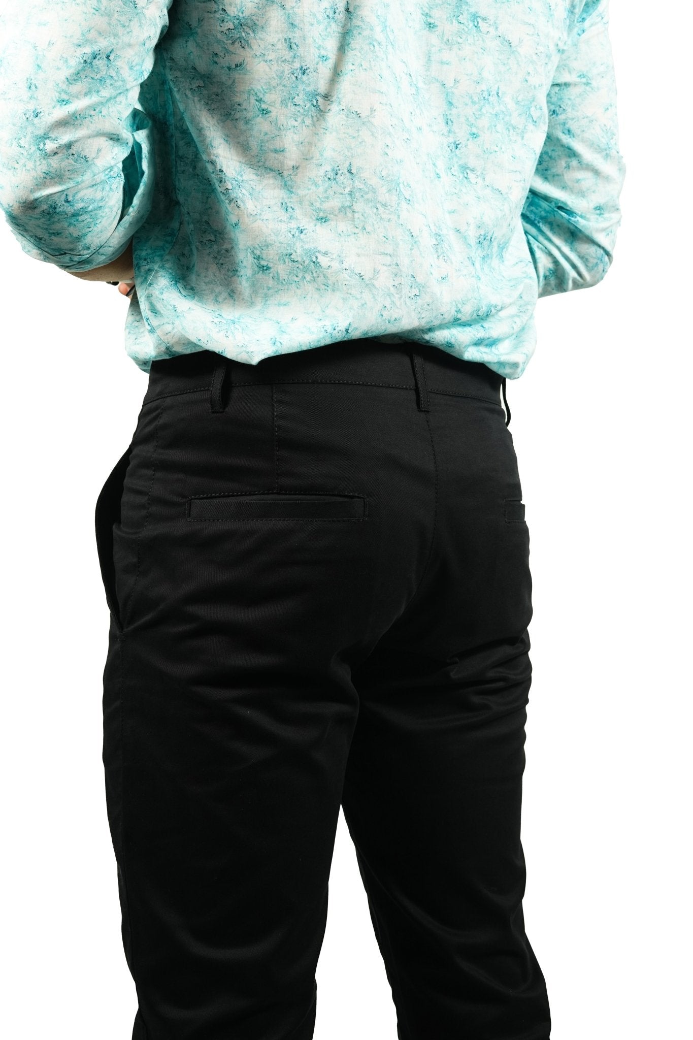 Black Color Cotton Trouser Pants for Men - Punekar Cotton