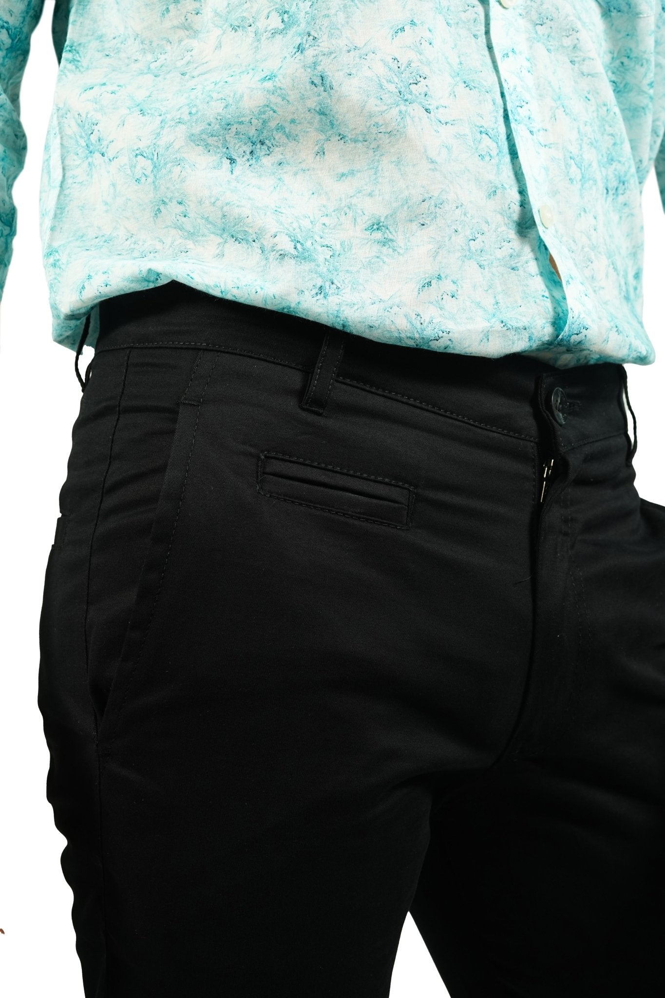 Black Color Cotton Trouser Pants for Men - Punekar Cotton