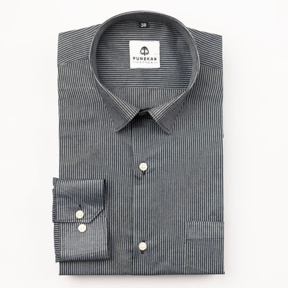 Black Color Lining Paper Cotton Shirts For Men (Copy) - Punekar Cotton