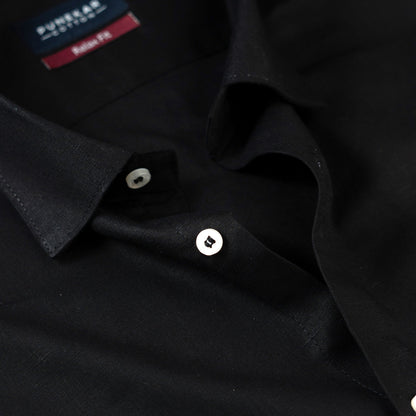 Black Color Solid Pure Cotton For Men - Punekar Cotton