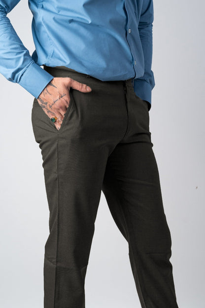 Black Color Wicking Texture Blend Cotton Pant for Men - Punekar Cotton