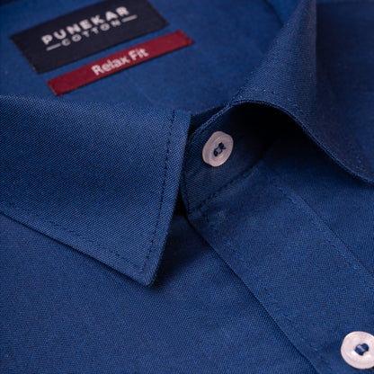 Dark Blue Colour Signature Classic Oxford Shirt For Men