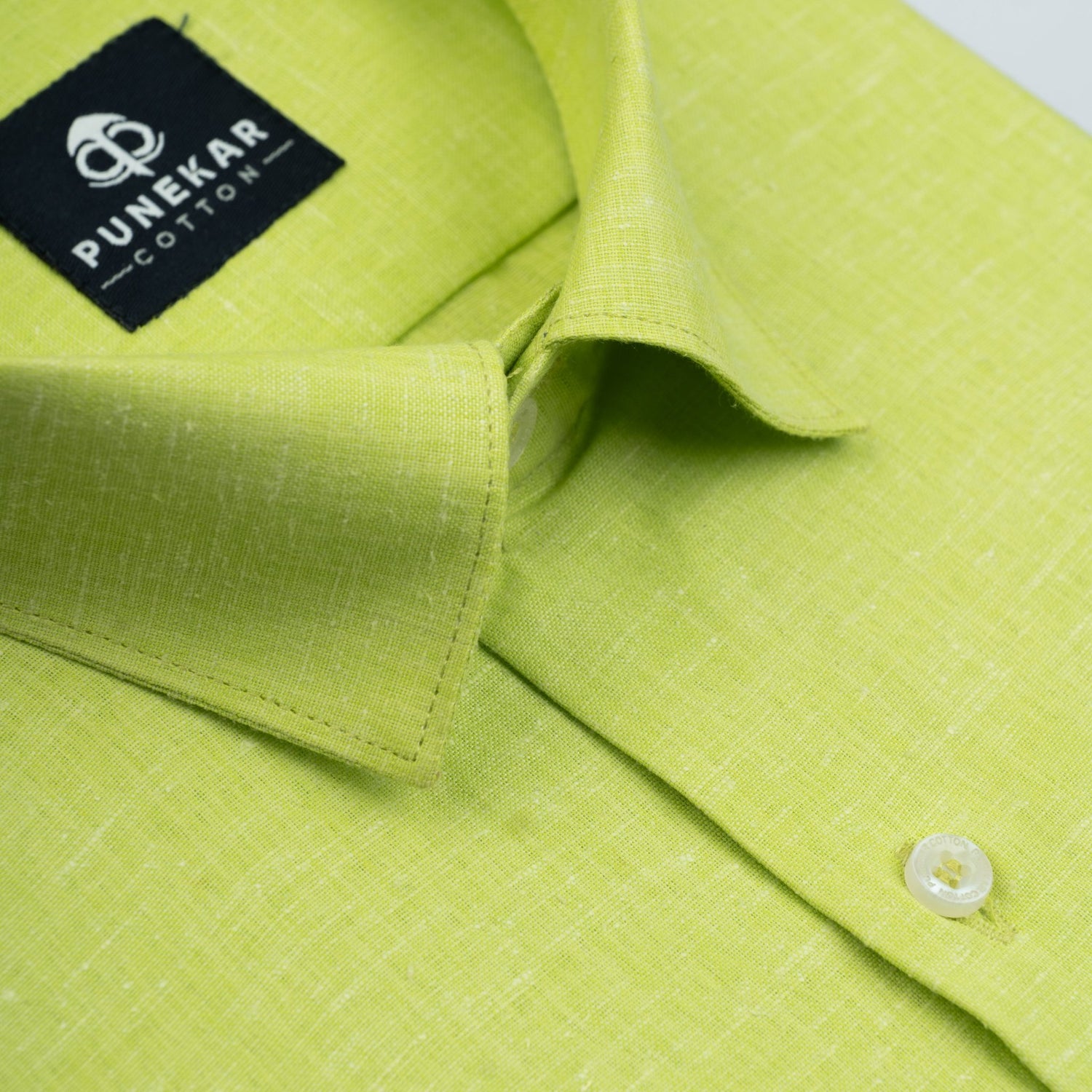 Bright Green Color Plain Pure Cotton For Men - Punekar Cotton