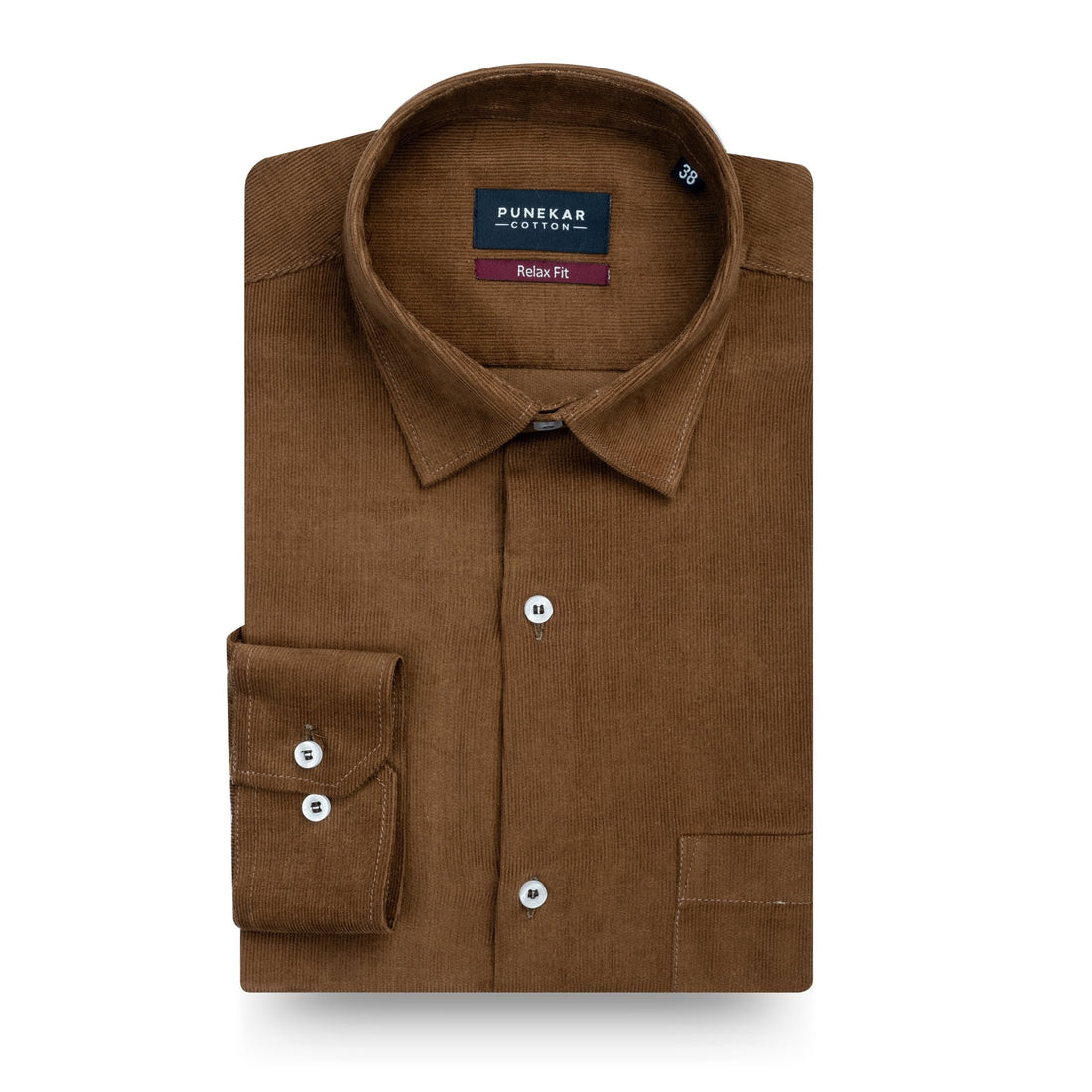 Brown Color Corduroy Shirt For Men - Punekar Cotton
