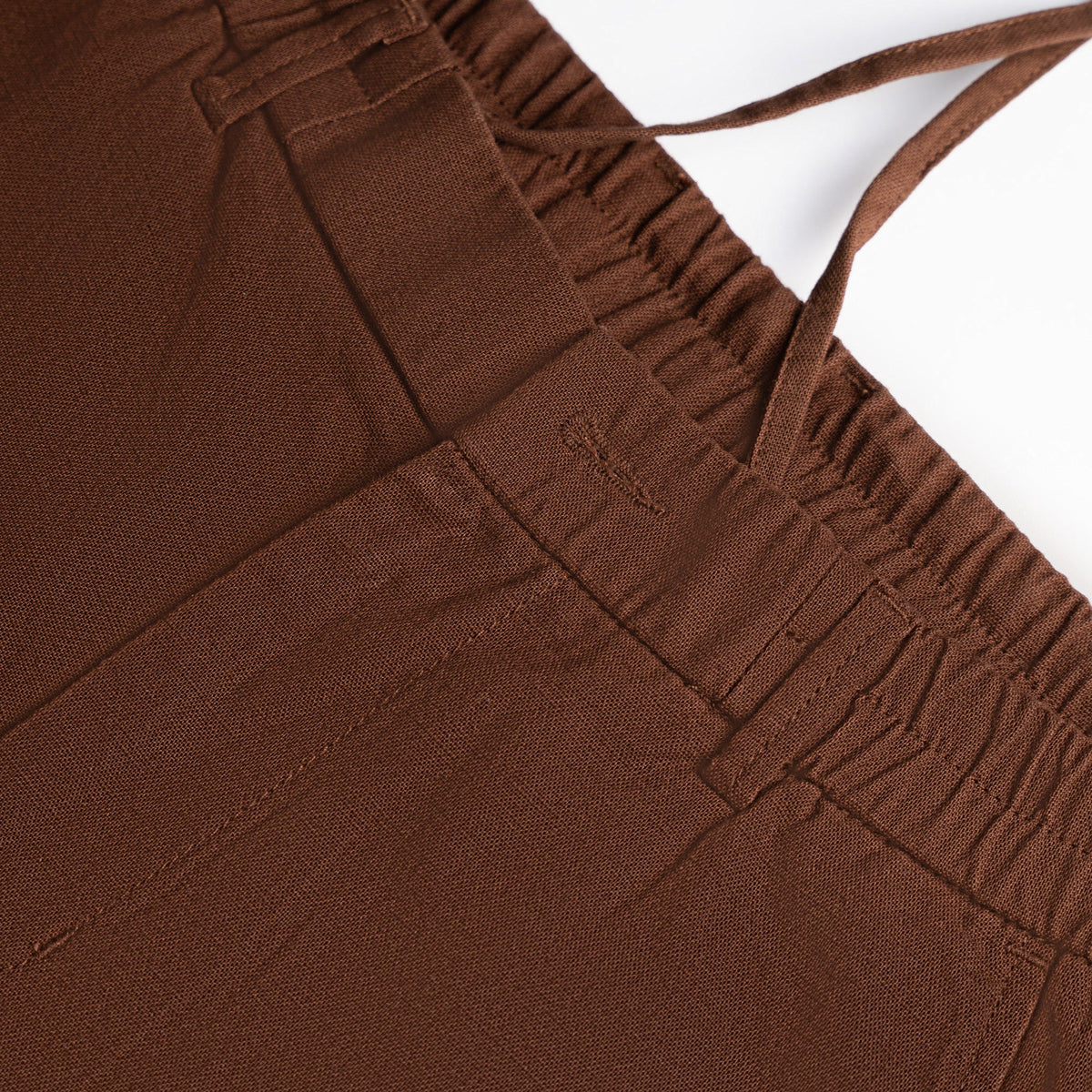 Brown Everyday Cotton Linen Straight-Fit Pants for Men - Punekar Cotton