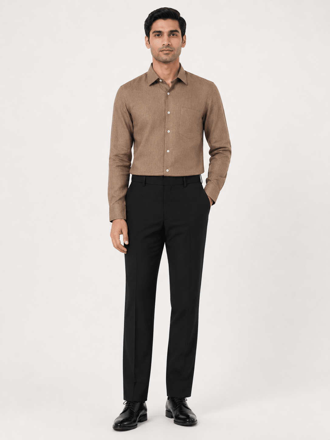 Camel Color 60Lea Pure Linen Shirt For Men - Punekar Cotton