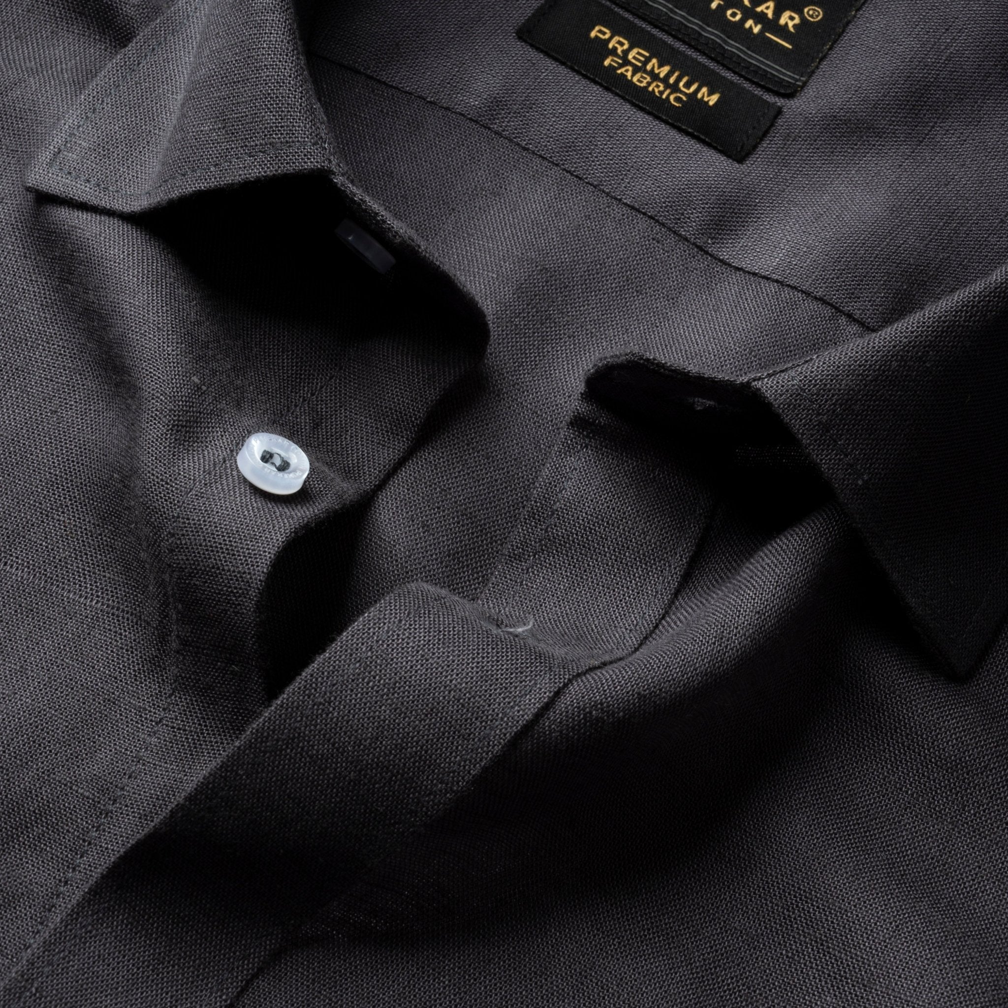 Carbon Color Prime Linen Shirt For Men - Punekar Cotton