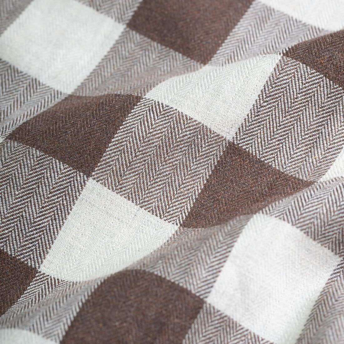 Brown Heritage Herringbone Checks Cotton Shirt for Men
