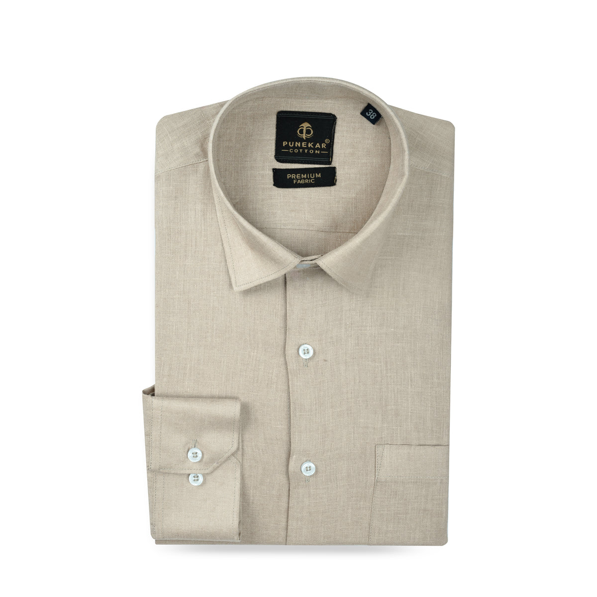 Beige Color 60Lea Pure Linen Shirt For Men