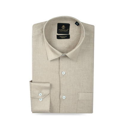 Beige Color 60Lea Pure Linen Shirt For Men