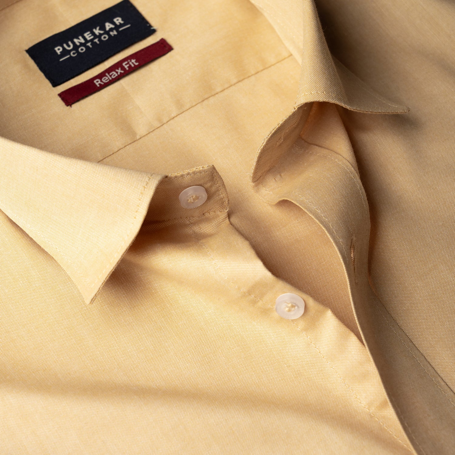 Sand Yellow Colour Signature Shirt For Men