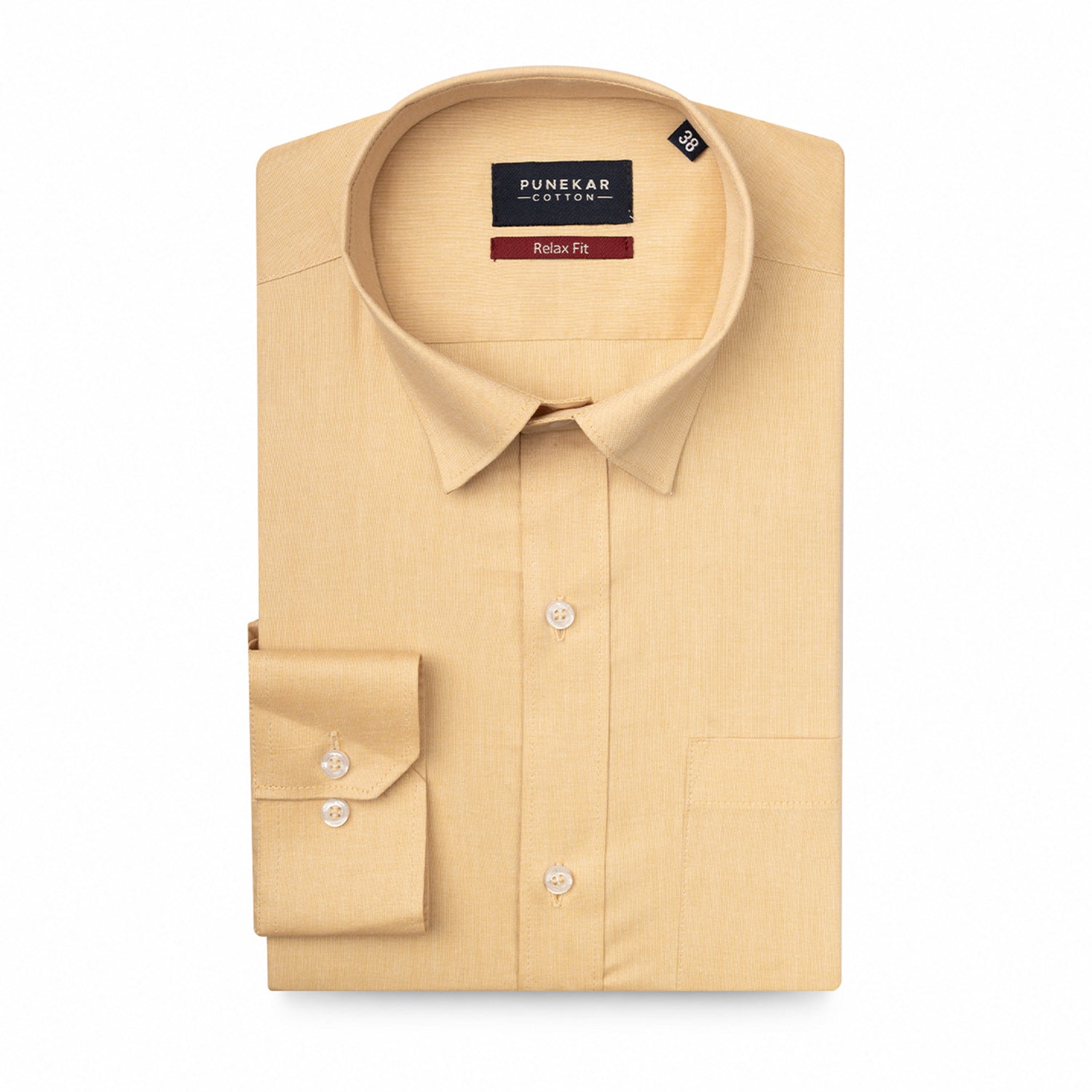 Sand Yellow Colour Signature Shirt For Men
