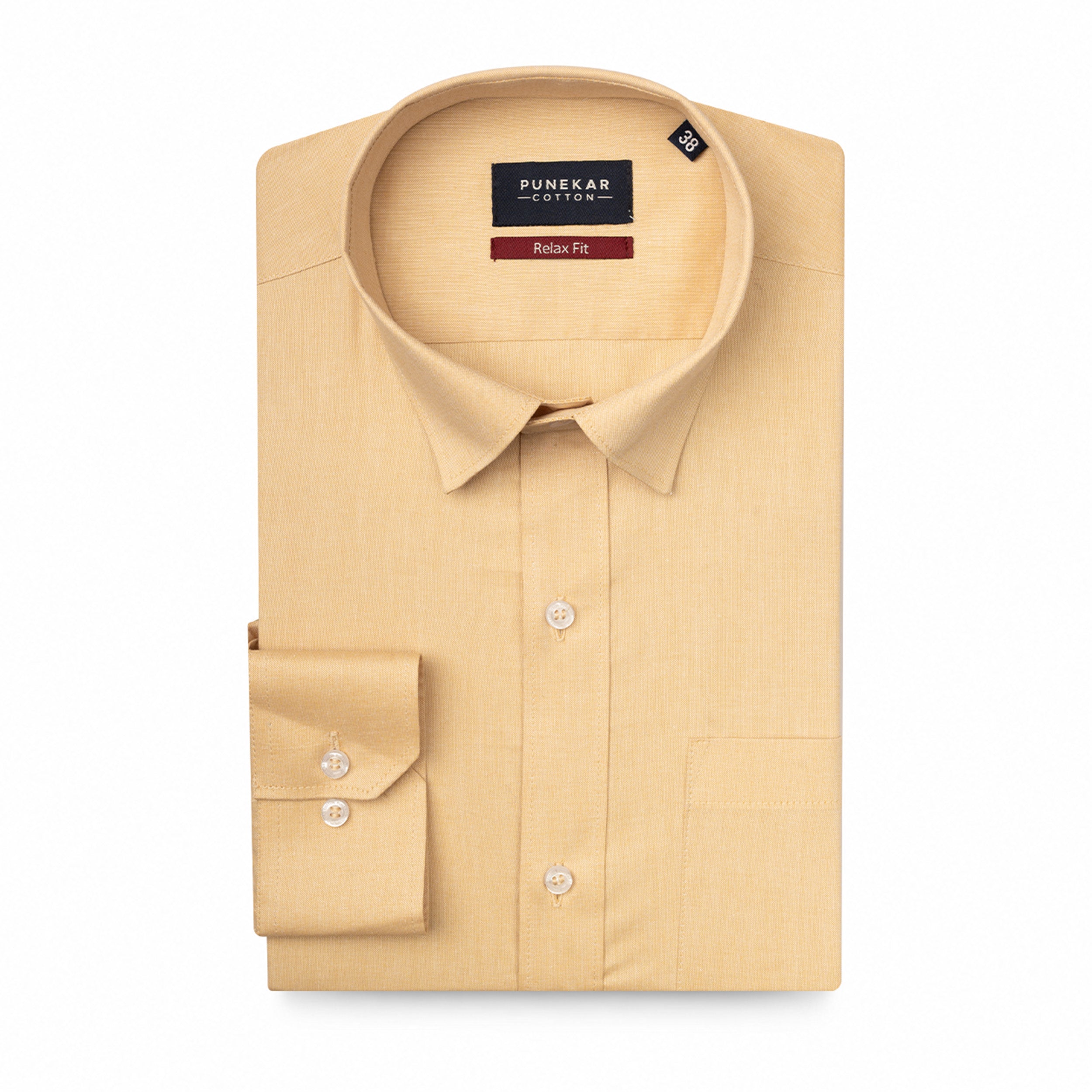 Sand Yellow Colour Signature Shirt For Men