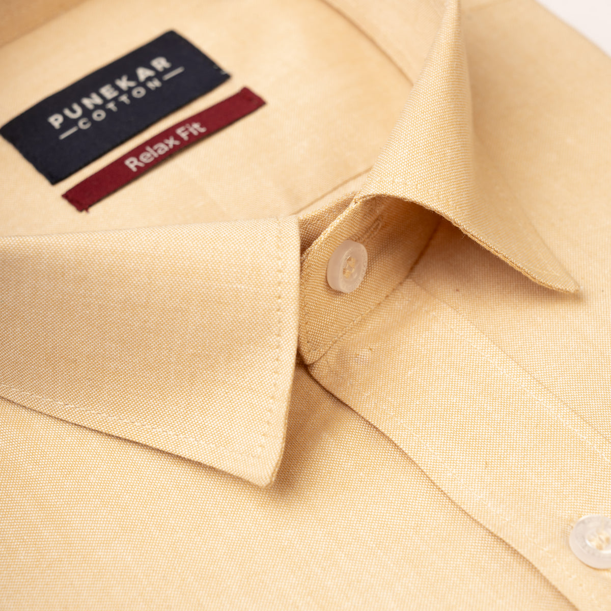 Sand Yellow Colour Signature Shirt For Men