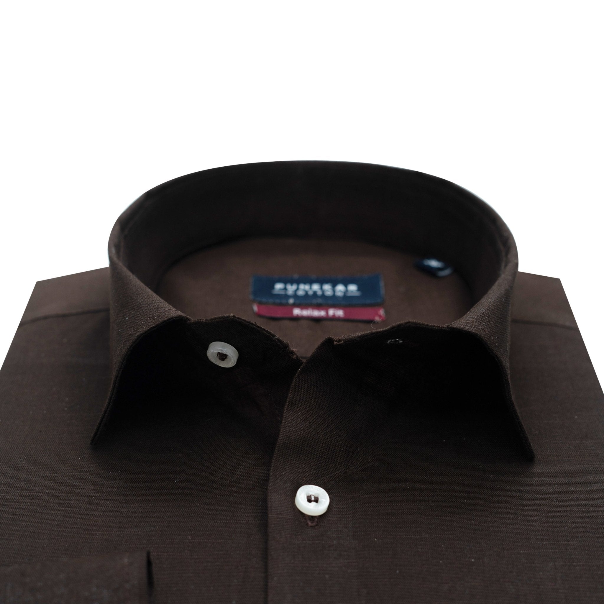 Dark Brown Color Solid Pure Cotton For Men - Punekar Cotton